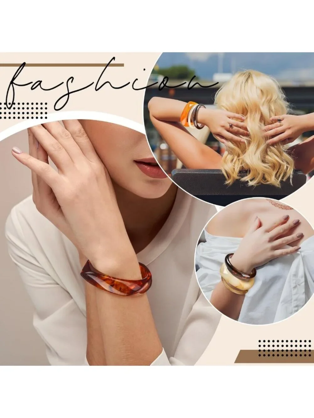 Colorful Chunky Acrylic Resin Bangle Bracelets Set for Women - Trendy Statement